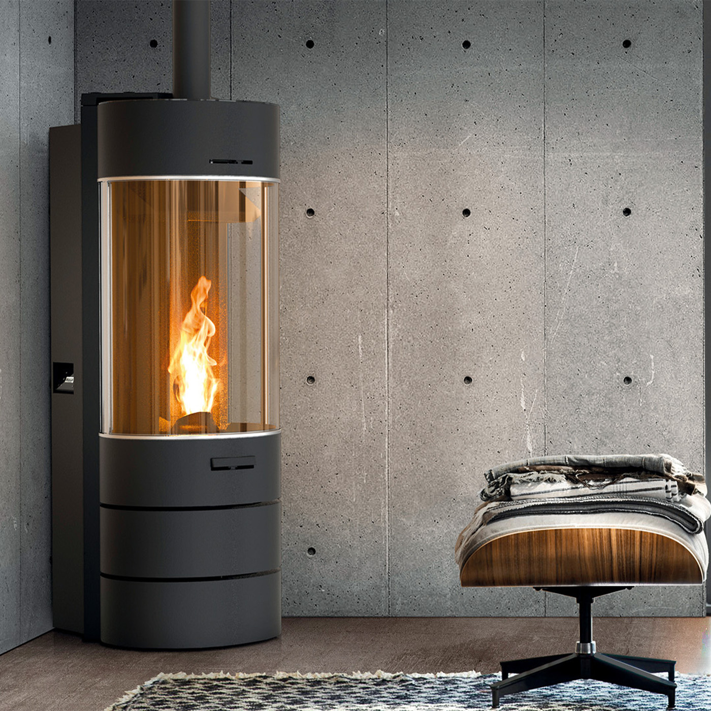 Thermorossi Bellavista R2 Silent pelletkachel rond